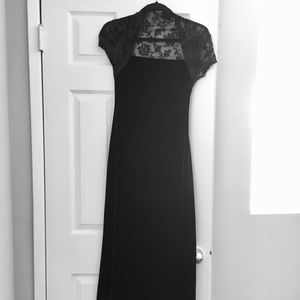 Long black velour and lace dress. Junior’s Small.